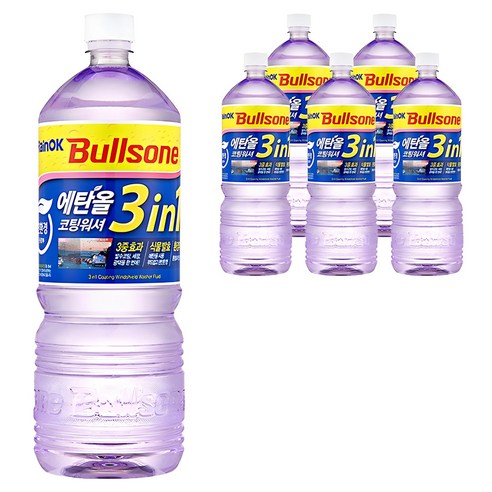 불스원 Rain OK 에탄올 3in1 코팅워셔액, 1.8L, 6개