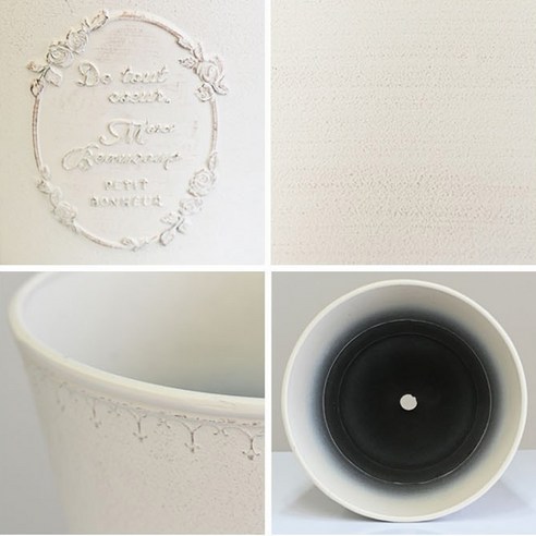 都市庭園復古風高圓形2422花盆, 1個, 白色- 花盆| 酷澎