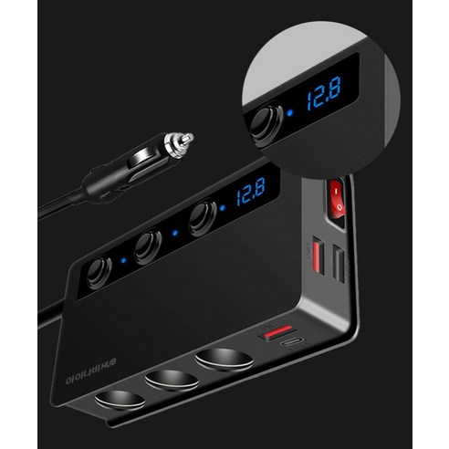 아이나비허브 고속 150W 7in1 시거잭 충전 차량용 멀티소켓 ISC-MHP01 이미지 4