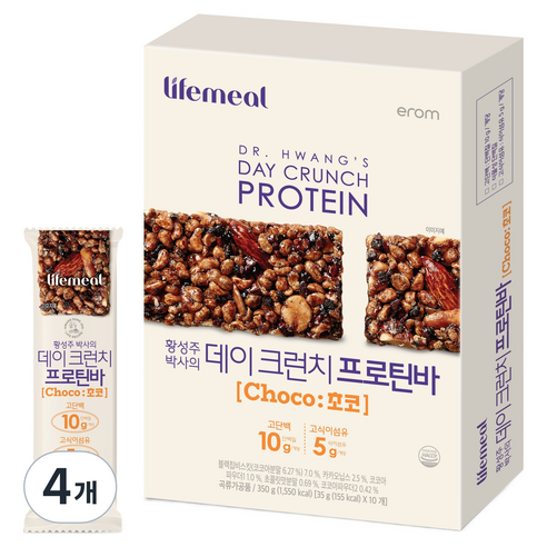 이롬 황성주 데이크런치 프로틴바 초코 10p 350g, 4개 솔직 후기 | 실사용자 리뷰 분석 썸네일