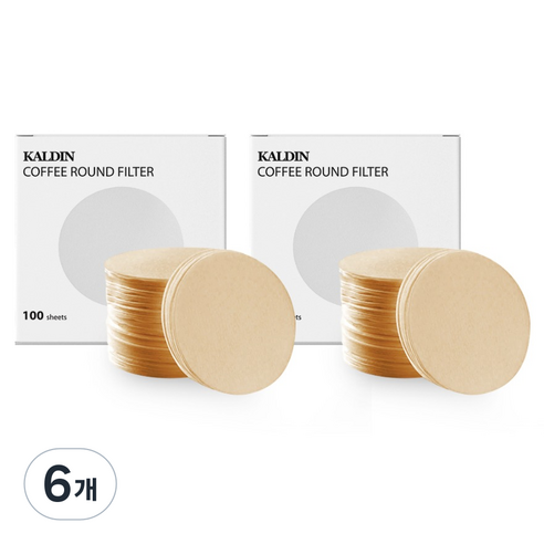 칼딘 모카포트 포터필터 여과지 더치커피기구 올 라운드 필터 브라운 51mm, 6개, 100개입