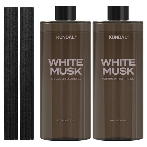 쿤달 퍼퓸 디퓨저 리필 2p + 리드스틱 10p, 화이트머스크, 500ml, 1개