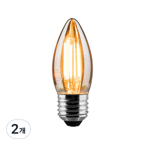 예도 LED 에디슨 촛대구 램프 3W, 전구색, 2개
