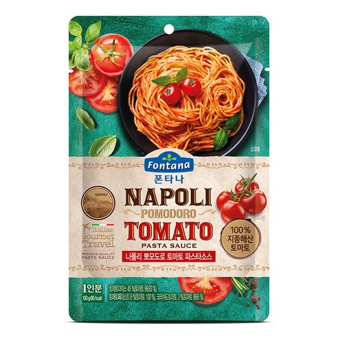 폰타나 나폴리 뽀모도로 토마토 파스타소스 파우치, 150g, 1개