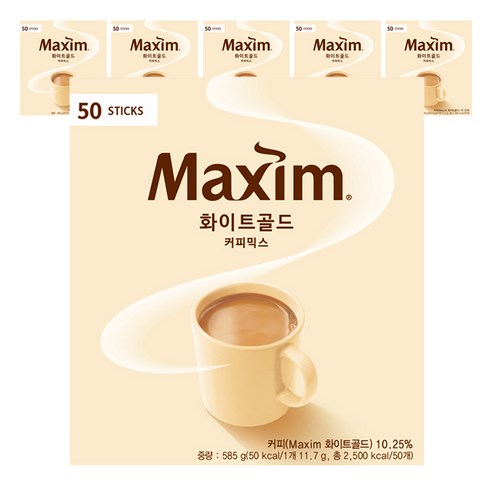 맥심 화이트골드 커피믹스, 11.7g, 50개입, 6개