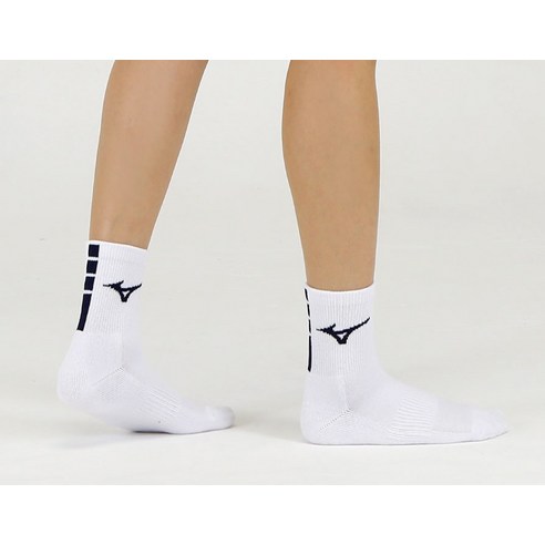 미즈노 플레이 더블 쿠션 미드 스포츠 양말 후기 분석 - 발바닥 로고 및 미끄럼 방지 느낌