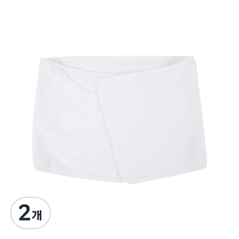 헤어베스트 사각 터번 67 x 20 cm, 화이트, 2개