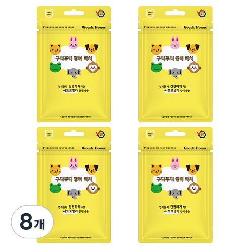 구디푸디 유아용 썸머패치 18p, 동물, 8개