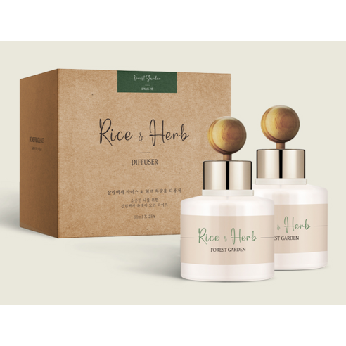 살림백서 라이스 앤 허브 차량용 디퓨저 80ml 본품 2p + 우드볼 스틱 2p + 부착 스티커 2p 이미지 2