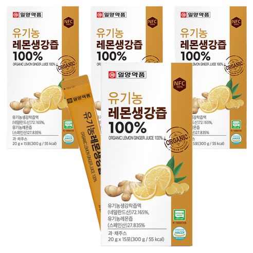 일양약품 유기농 레몬생강즙 100%, 20g, 60개 20g, 60개