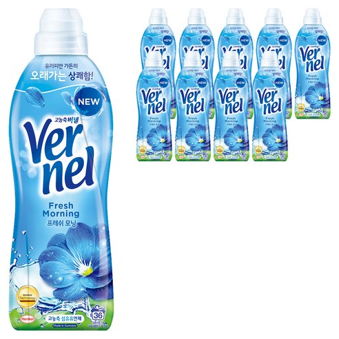 버넬 고농축 섬유유연제 프레쉬 모닝향 본품, 900ml, 10개