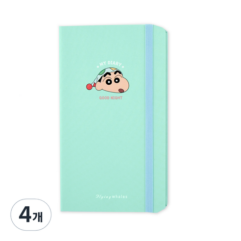 플라잉웨일즈 짱구는못말려 마이 다이어리 S, 민트, 4개