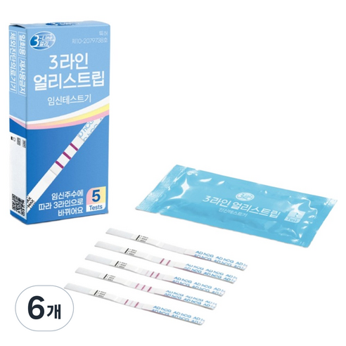 에이디텍 신개념 쓰리라인얼리 임신테스트기 트립 기록용 트립 기록용 10mIU/mL, 6개, 5개입