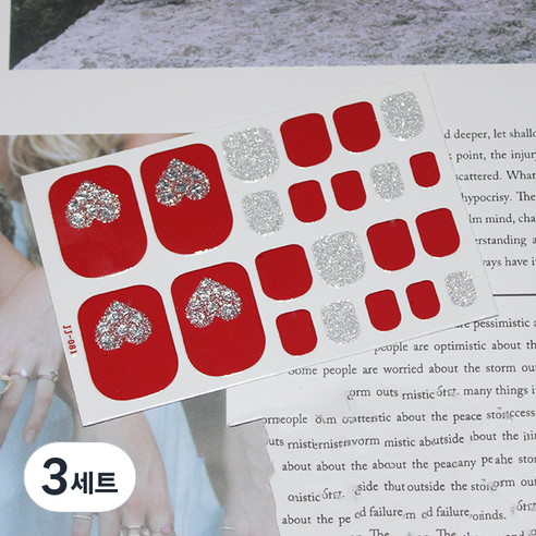 잇템샵 여름 네일아트 페디큐어 스티커 세트, 3세트, HL-051 러브오드