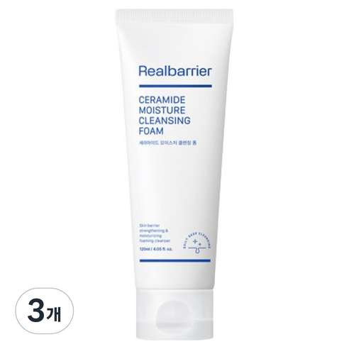 리얼베리어 세라마이드 모이스처 클렌징 폼, 120ml, 3개