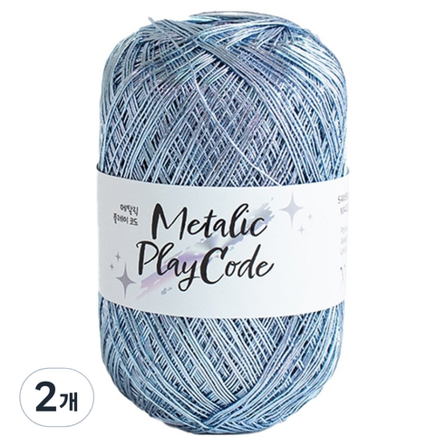 yarna 메탈릭 플레이 코드 70g, 108블루, 2개