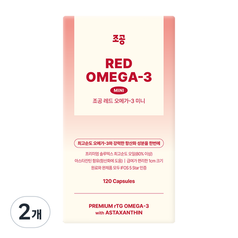 조공 반려동물 rTG 레드 미니 영양제, 120정, 오메가3, 2개
