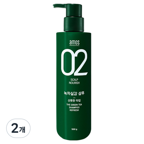 아모스프로페셔널 녹차실감 샴푸 지성 산뜻한 타입, 500g, 2개
