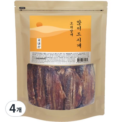 바이케이알 많이드시개 대용량 수제 간식, 오리날개, 400g, 4개