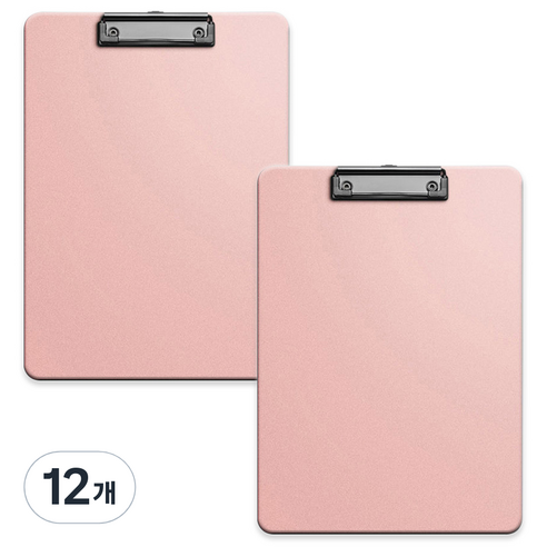 코히모 A4 PP재질 클립보드 3mm 3W321, 12개, 핑크
