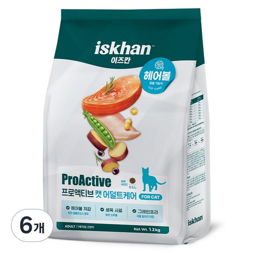 이즈칸 캣 프로액티브 어덜트케어 사료, 6개