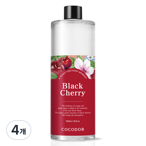 코코도르 디퓨저 리필, 블랙체리, 500ml, 4개