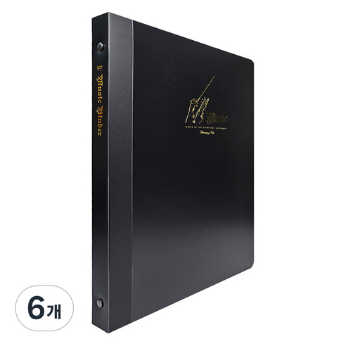 A4 O링 20매 바인더형 악보화일 BP3307, 블랙, 6개