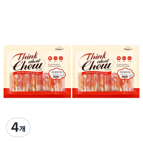 퍼피아이 강아지 띵크 어바웃 츄 꽈베기껌, 치킨, 240g, 4개