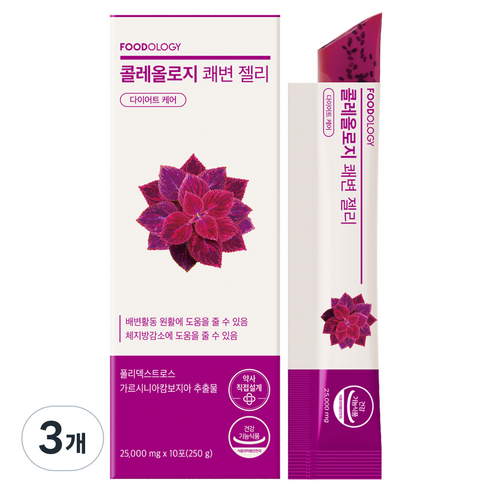 푸드올로지 콜레올로지 쾌변젤리 다이어트 보조제, 10회분, 3개