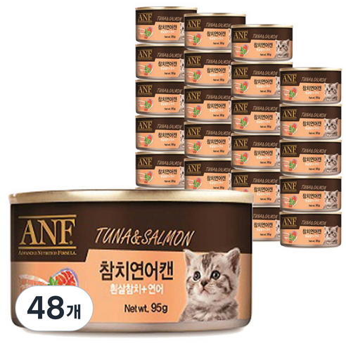 ANF 고양이 간식캔, 혼합맛(참치/연어), 95g, 48개