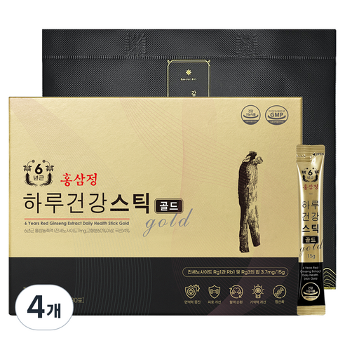 대한홍삼 6년근 홍삼정 하루건강스틱 골드 + 쇼핑백, 450g, 4개