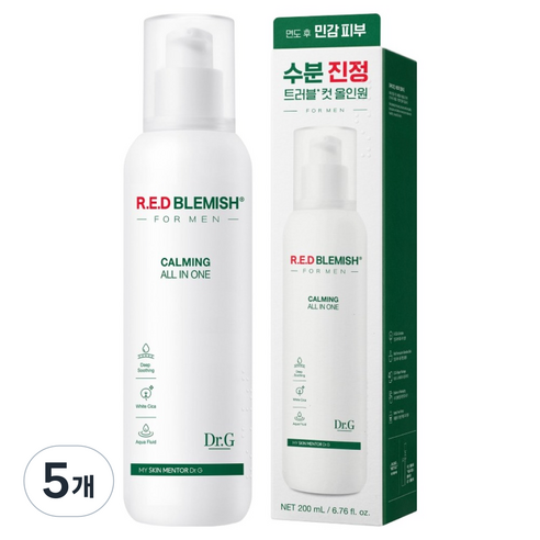 닥터지 레드 블레미쉬 포 맨 진정 올인원, 200ml, 5개