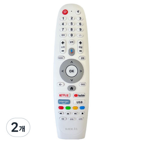 와이드뷰 익스코리아 전용 중소기업 TV 리모컨 7 구글 3버전 스마트 리모컨 화이트, 2개