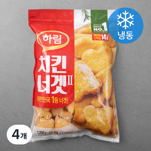 하림 치킨너겟 (냉동), 1.2kg, 4개