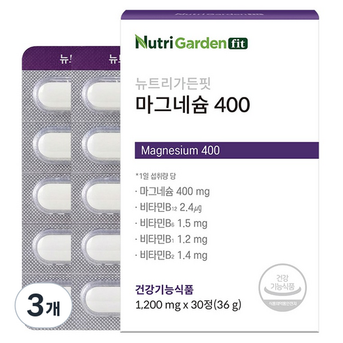 뉴트리가든핏 마그네슘 400, 30정, 3개