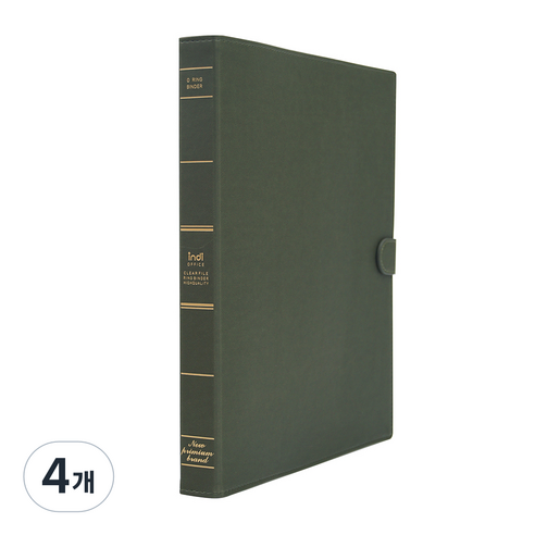 인디 가띠 O링 바인더 파일 3공, 올리브, 4개