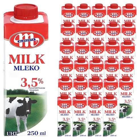 믈레코비타 3.5% 멸균우유 250ml 12개, 120개