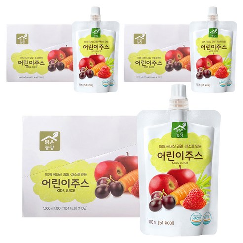 맑은농장 어린이주스 100ml, 100ml, 30개