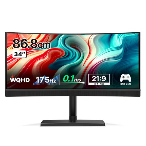 한성컴퓨터 WQHD 리얼 175Hz 울트라와이드 게이밍 커브드 모니터, 86.8cm, TFG34Q17WL QD-OLED(무결점)