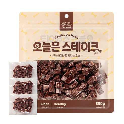 예스몽 오늘은 스테이크 강아지 간식, 소고기 큐브, 300g, 1개