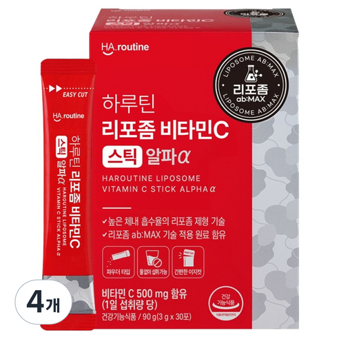 하루틴 리포좀 비타민C 스틱 알파α 30p, 90g, 4개