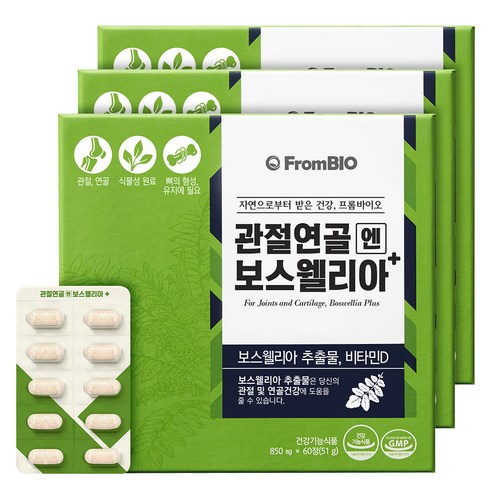프롬바이오 관절연골엔 보스웰리아 플러스 60정, 3개 맛있게 먹은 솔직 후기 - 상품 이미지 1