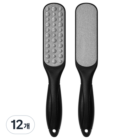 굿굿샵 양면 발 뒤꿈치 각질제거기 블랙, 12개, 45g