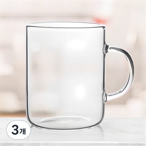 마카 내열유리 머그컵 M04 430ml, 3개