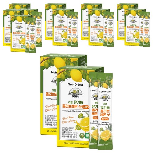 뉴트리디데이 리얼 유기농 올리브레몬 샷 100% 14p, 280ml, 6개