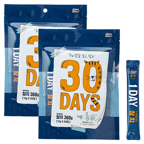 슈퍼츄 반려동물 30데이즈 짜먹는 간식, 참치, 12g, 60개