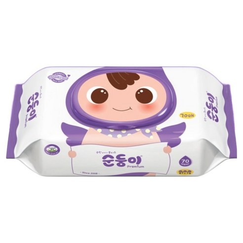 순둥이 프리미엄 엠보싱 아기 물티슈 캡형 이미지 2