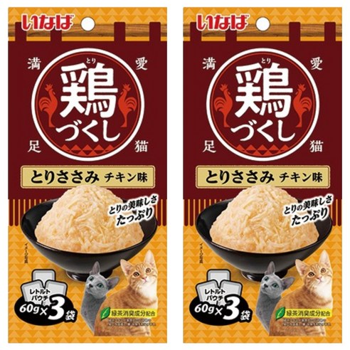 챠오츄르 고양이 치킨가득파우치 3p, 혼합맛(닭가슴살/치킨), 180g, 2개