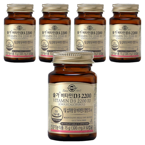 솔가 비타민D3 2200, 50정, 5개