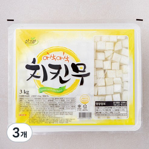 싱그람 아삭아삭 치킨무, 3kg, 3개